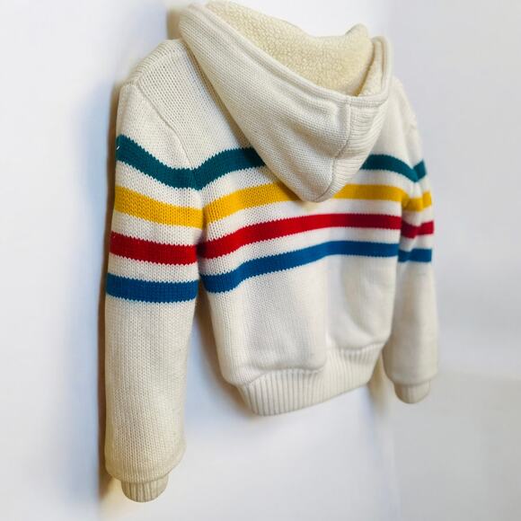 Vintage 80s DHE Sherpa-Lined Hooded Sweater Jacket  – Size: Adult M - Picture 6 of 7